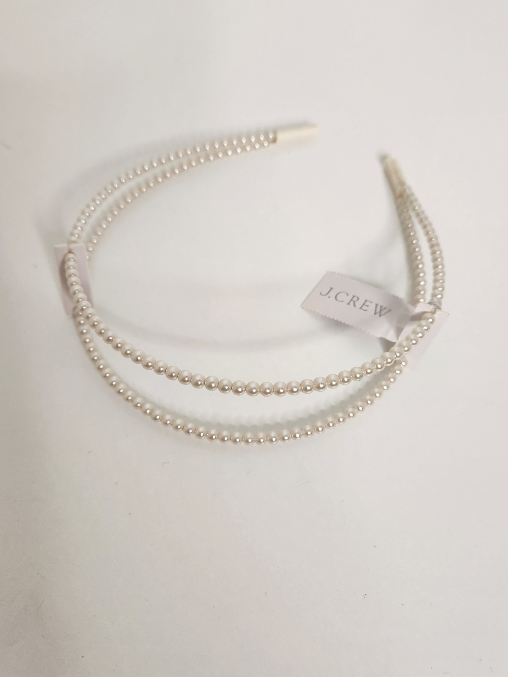J. Crew Pearl Triple Row Headband in Ivory